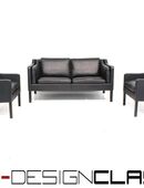 wie neu! Original Børge Mogensen Fredericia Danish Club Sofa u. 2x Sessel, Lounge Chair, Premium-Leder, Eiche, LP 31.161,- Euro in 46499