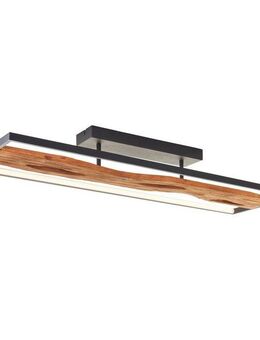 Brilliant LED Deckenleuchte Chaumont, Dimmfunktion, LED fest integriert, Warmweiß, LED Deckenlampe, 100x14x30 cm, 6600 lm 3000 K, Metall/Holz/Kunststoff