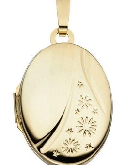 JOBO Medallionanhänger Anhänger Medaillon oval, 585 Gold