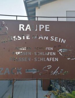 Lustiges Spruchschild "Raupe" Edelrost - Kraftisried