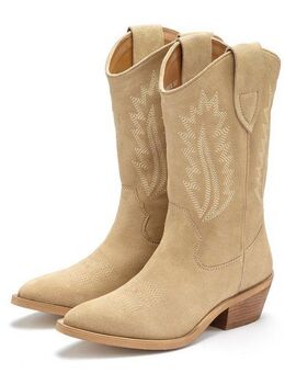 LASCANA Cowboy Boots Cowboy Stiefelette, Western Stiefel, Ankleboots aus hochwertigem Leder