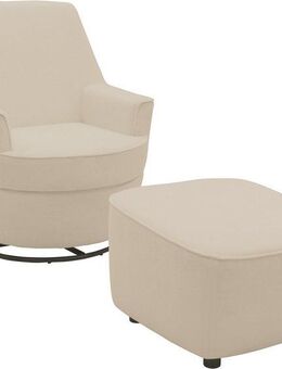 INOSIGN Drehsessel HETTY, Drehsessel mit Wippfunktion und Hocker, Lesesessel, Armsessel (Set, 2-St), mit Dreh/Wippfunktion, mit Federkern, in Cord und Microfaser
