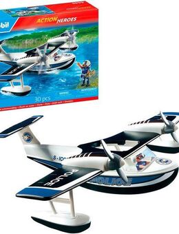 Playmobil® Polizei Wasserflugzeug (4445), Action Heroes Konstruktions-Spielset, (30 St), schwimmfähig, Made in Germany