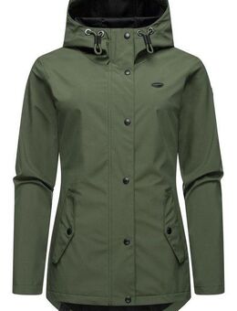 Ragwear Softshelljacke Margge Shell wasserdichte Damen Übergangsjacke mit großer Kapuze