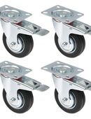 HMF Schwerlastrollen mit Bremse aus Vollgummi 100mm #6790-100 in 75217