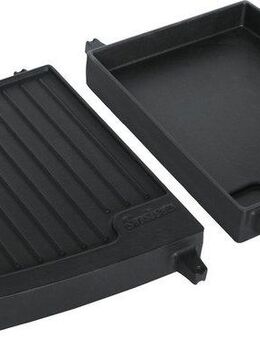 Enders® Grillplattenaufsatz Guss-Wendeplatte 1/2, Gusseisen, BxTxH: 23x32x4 cm, Guss