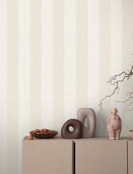 s.Oliver Vliestapete Streifen Tapete, Farbe Beige Creme, strukturiert, längsgestreift, (1 St), skandinavische Wandtapete Vintage für Wohnzimmer, Küche, Landhaus
