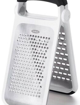 OXO Good Grips Küchenreibe, Edelstahl, geätzte Doppelreibe, Edelstahl, mittel, grob