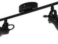EGLO LED Deckenspots SERAS 2 Deckenleuchte, Wohnzimmerlampe, Spot, schwarz, Metall, GU10, LED wechselbar, Warmweiß, Küchenlampe, Deckenstrahler, 2 flammig, Industrial, modern, 37x6,5cm