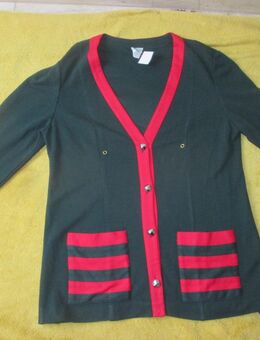 NEUw * Club * Old School * Original VINTAGE * Strick Jacke * Strickjacke * Cardigan "Frankenwälder" Gr. 40- 42/ M * tannen- flaschen-grün * rot * - Riedlingen