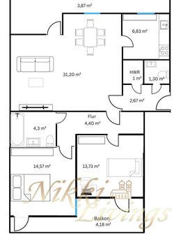 Langfristige Anlagechance: 3-Zimmer-Wohnung mit Nießbrauch in Top-Lage! - München