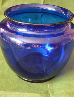 Blumenvase Glas, blau, rund, 14x11cm - Krefeld