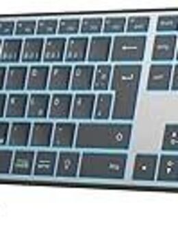 OMOTON Bluetooth Tastatur, Multi-Device, Metallgehäuse, 2,4 GHz Tastatur Kabellos RGB Beleuchtet mit Multimedia-Tasten für Windows, Deutsches QWERTZ Layout - Emsdetten