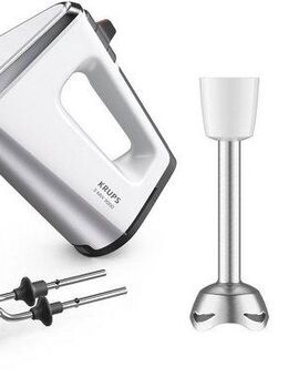 Krups Handmixer 3, Mix 9000, 750 W, inkl. Schneebesen, Knethaken, Pürierstab-Aufsatz, Messbecher, GN9121