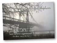 Christliche Trauerkarte: KW-Brücke im Morgennebel - Kondolenzkarte - Karten zur Trauer - Wilhelmshaven