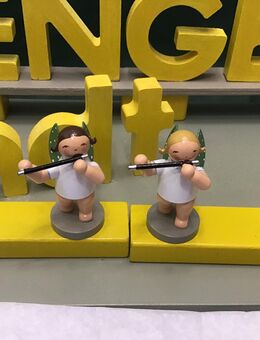 Wendt & Kühn guterhaltene 2 Engel mit Querflöte Erzgebirge Weihnachtsschmuck - Meerbusch