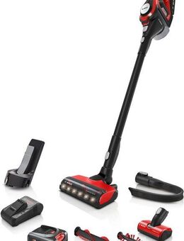 BOSCH Akku-Stielstaubsauger Unlimited 8 Gen2 ProAnimal BCS8224PET, für Tierhaare, Hygiene-Filter, beutellos, 10 J. Motorgarantie, 2 Akkus - bis 130 min Laufzeit, Schnellladen, rot