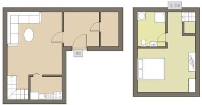 2 Raum Maisonette Wohnung, inkl. EBK, Stellplatz