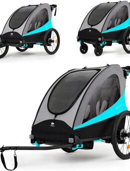 Kinderkraft Fahrradkinderanhänger NAVA, für 2 Kinder
