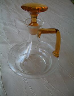 Glaskaraffe Wein Wasser mit Henkel und Glasstopfen 20cm hoch - Körner