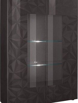INOSIGN Vitrine Prisma Höhe 166 cm, Breite 121 cm, Stauraumvitrine mit 2 Türen, Standvitrine - Front mit elegantem Siebdruck, grifflos, viel Stauraum