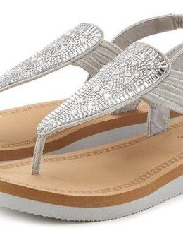 Venice Beach Sommerschuh Badesandale Sandale, Badeschuh, Sommerschuh, Zehentrenner mit Glitzersteinen VEGAN