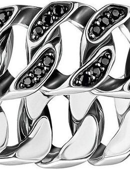 THOMAS SABO Fingerring Breiter Kettenglieder-Ring Silber mit Zirkonia, TR2501-643-11-54-68, mit Zirkonia (synth)