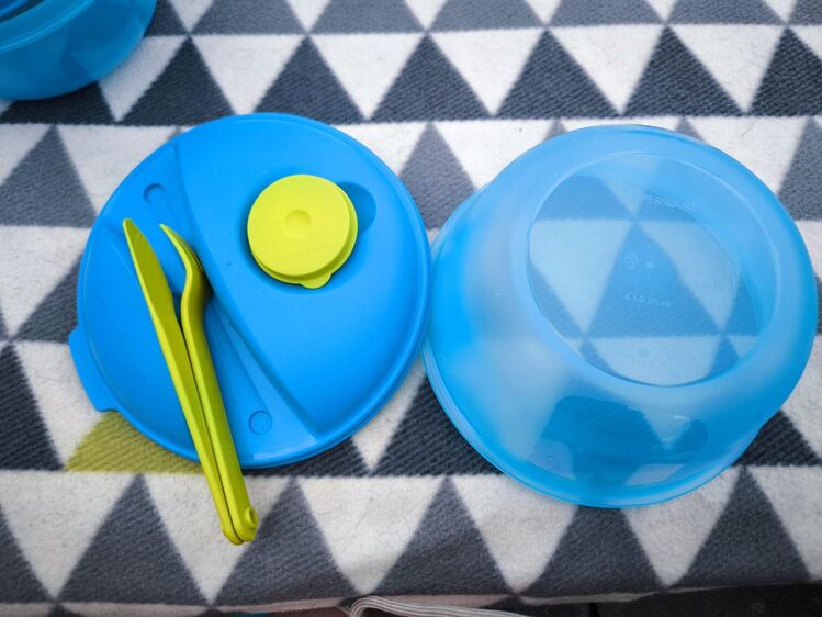 Tupperware NEU Salat & Go, Salat to go, 1 l, mit Besteck u. Dressing-Behälter - Sengenthal