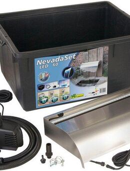 Ubbink Wasserfall Nevada Set 60 cm / mit LED-Beleuchtung / inkl. Wasserbecken, Wasserbecken BxT: 82,5x64 cm, Komplettset