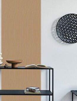 queence Fototapete Paneele in Holzoptik, glatt, 3D-Optik, Holz, bedruckt, clean, gestreift, seidenmatt, (1 St), Wandpaneele, selbstklebend, Tapete, Sticker, Wanddeko, Holzoptik