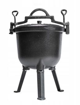 BBQ Dutch Oven Eintopf handgefertigt mit Füße ca. 4l für Lagerfeuer Camping etc. - Wuppertal