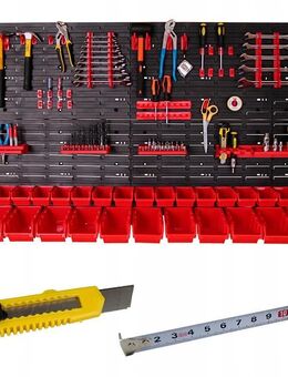 *BESTSELLER* Werkzeugwand 230x78 Set Werkzeughaltern mit Lochwand Lagersystem Warkzeuglochwand Wandregal Werkstattregal Set mit Geschenk Set234 - Wuppertal