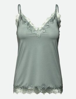 rosemunde Unterhemd Billie Strap Top wunderschöner Vintage-Spitzenbesatz an Ausschnitt und Saum