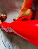 Lack Leggings rot Gr. S Glanz Legging Hose Pu Gr. S Damen Hose zu verkaufen 😍🤩 in 80331