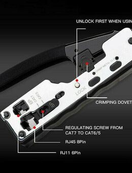 Profi Crimpzange CAT5 CAT5e CAT6 CAT6a CAT7 | RJ11 RJ12 Abziehen - Radolfzell (Bodensee) Zentrum
