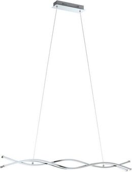 EGLO Hängeleuchte LASANA 2 Hängelampe, chrom, weiß, Pendelleuchte, 3-flammig, modern, LED fest integriert, Warmweiß, Wohnzimmer, Esszimmer, minimalistisch, geschwungene Bauform, 120x100cm