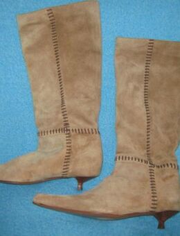 NEU* Stylisch * ausgefallene * Designer * Velours- Leder * Stiefel * Boots * Gr. 36/ 3 * caramél- beige * NP 398€ * - Riedlingen