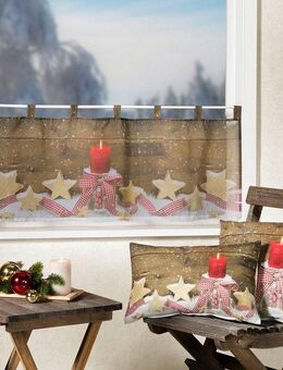 Weckbrodt Dekokissen Holzsterne, Velour, Weihnachten, Kissenhülle ohne Füllung, 1 Stück