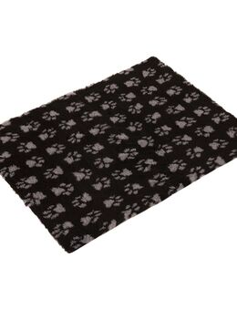 Vetbed® Isobed SL Katzendecke Paw, schwarz/grau - L 100 x B 75 cm