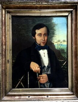 Biedermeier-Gemälde um 1850, PORTRAIT EINES REICHEN KAUFMANNS IN ASIEN!! - Berlin