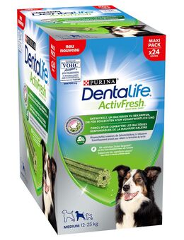 PURINA Dentalife Active Fresh Tägliche Zahnpflege-Snacks für mittelgroße Hunde - Sparpaket: 48 Sticks