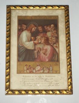 Altes Bild, Andenken an die 1. heilige Kommunion 1928 - Büdelsdorf