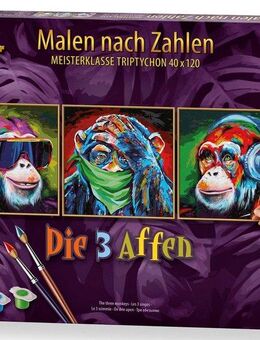 Schipper Malen nach Zahlen Meisterklasse Triptychon - Die 3 Affen, Made in Germany