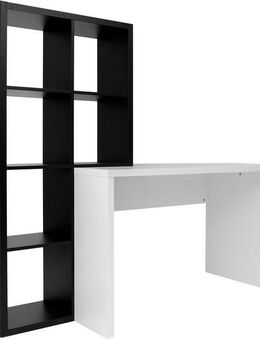 INOSIGN Regal-Schreibtisch Triest, Computertisch mit Raumtrenner, Breite 156 cm, Regalelement flexibel montierbar, 6 Fächer, Tischbreite 120 cm