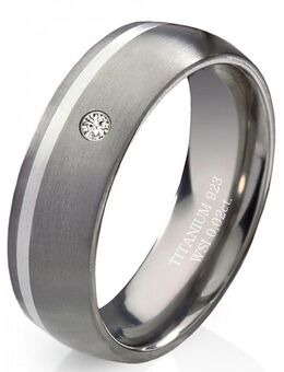 Damenring Titanring DT001 mit Zirkonia - Diamant - Aholming