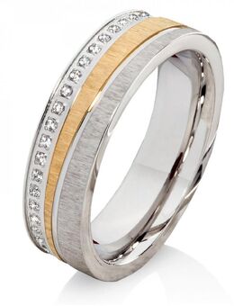 Damenring Edelstahl DE040 mit Zirkonias rundherum - Aholming