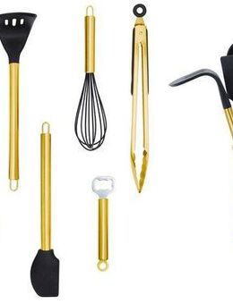 ECHTWERK Küchenorganizer-Set, (Set, 10-tlg), Kochbesteck mit Edelstahlgriff, Antihaft Silikon, Utensilienhalter