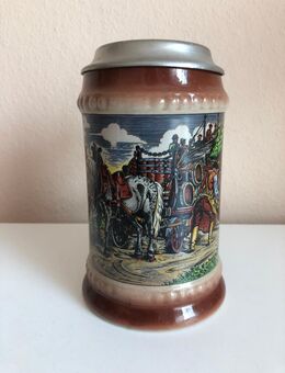 Sammelkrug Bierkrug mit Zinndeckel - Bremen