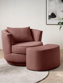Leonique Drehsessel MAISIE, Love Seat,Lese-Sessel,Sessel-Set, mit Hocker (2-St), in MEGA CORD und Web-Velours, drehbar 360 Grad mit Hocker