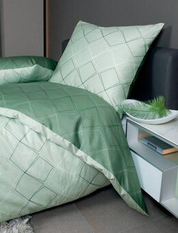 Janine Wendebettwäsche J. D. 87053, Mako-Satin, 2 teilig, Bettwäsche aus Baumwolle, Bettwäsche mit Rauten-Design